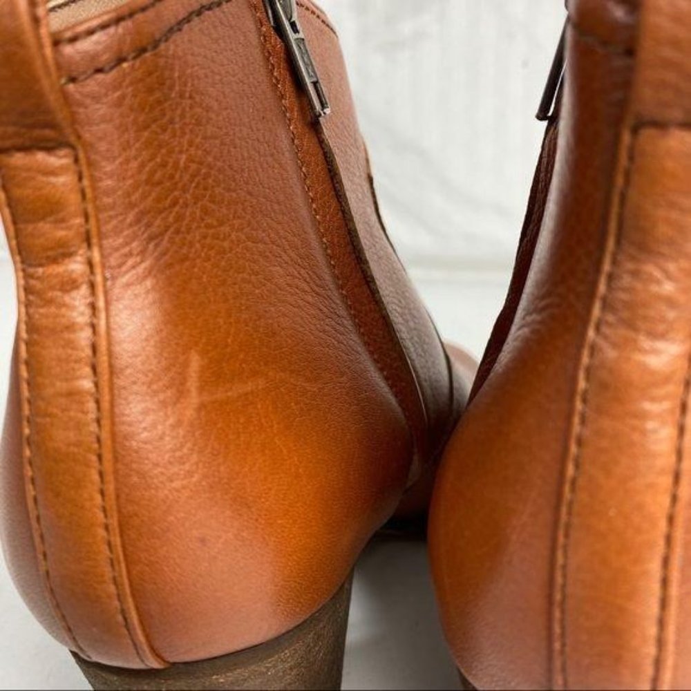 Land’s End Harris Ankle Booties Leather Side Zip Chestnut Brown Womens Sz 9 - Picture 7 of 11